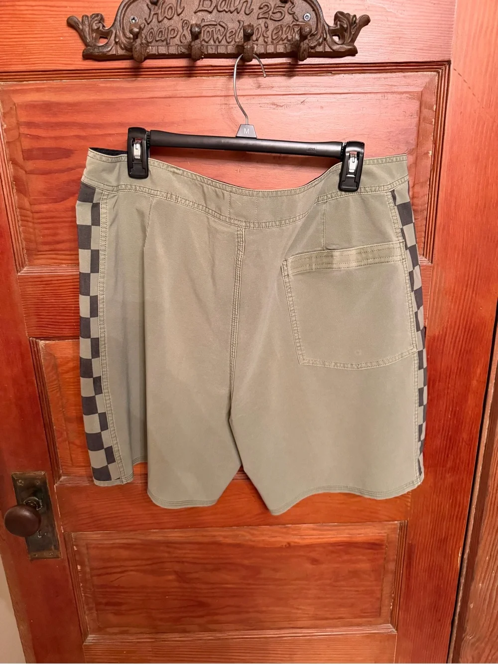 Quiksilver Olive Green Checkerboard Side Boardshorts